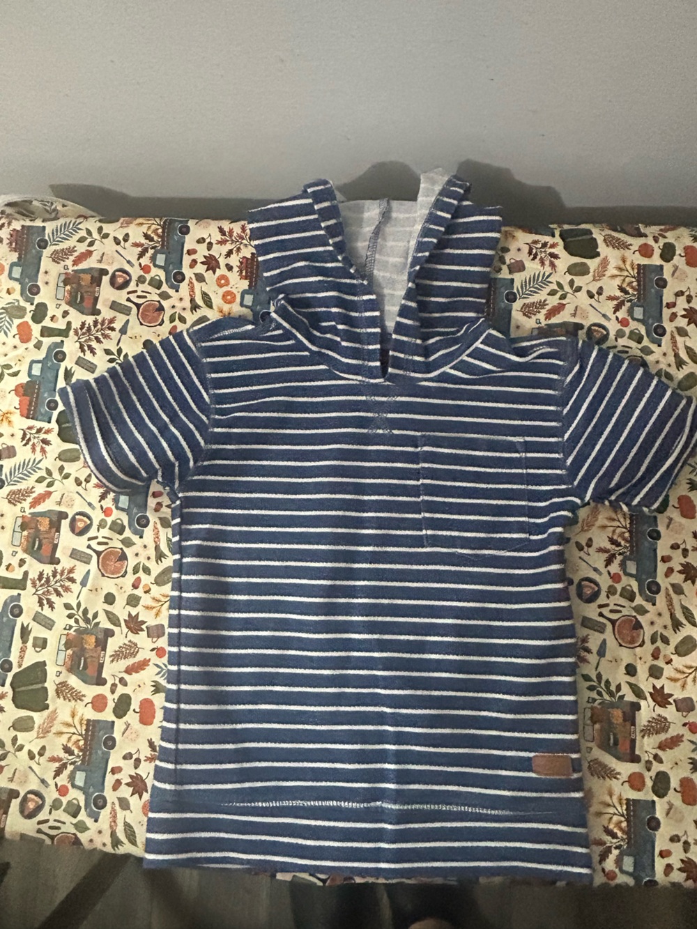 7 For All Mankind Navy & White Striped Kids Polo